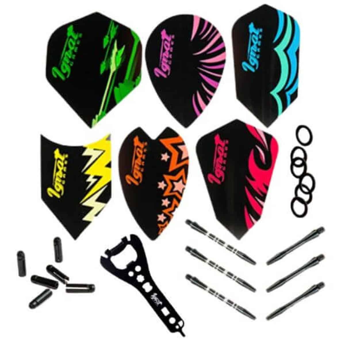 Lot De 5 Jeux D'ailerons De Fléchettes RED DRAGON – 15 Ailerons Total, épaisseur 100 Microns, Forme Standard, Double Flux