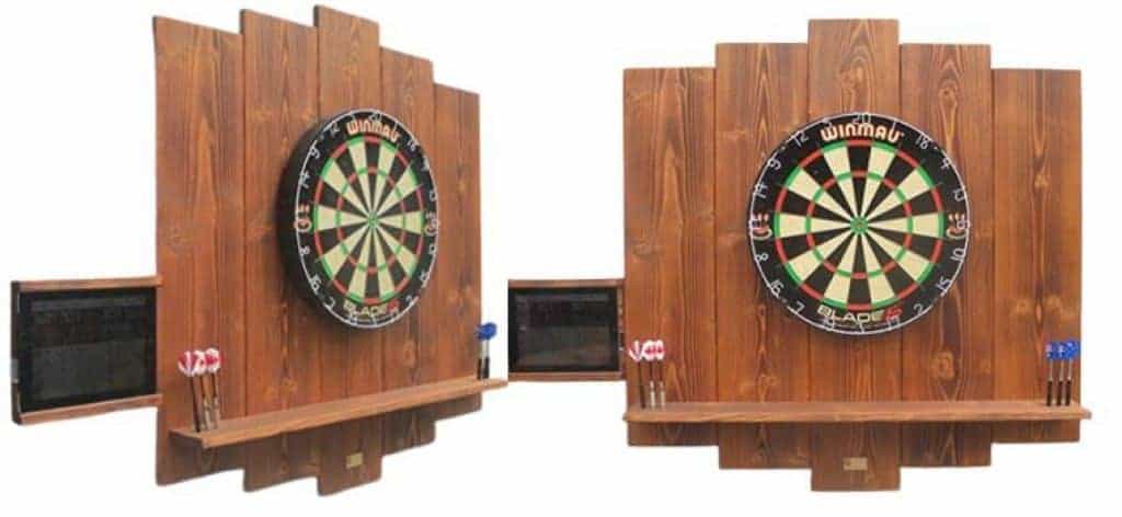 Cible Fléchettes Extérieur WDS - Bois Lasuré, Protection Murale 100x100cm, Style Flammé