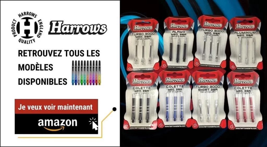 Tiges De Fléchettes Harrows Colette - Lot De 3, Filetage 2BA, Longueur 47 Mm, Poids 1,8 G, Rouge